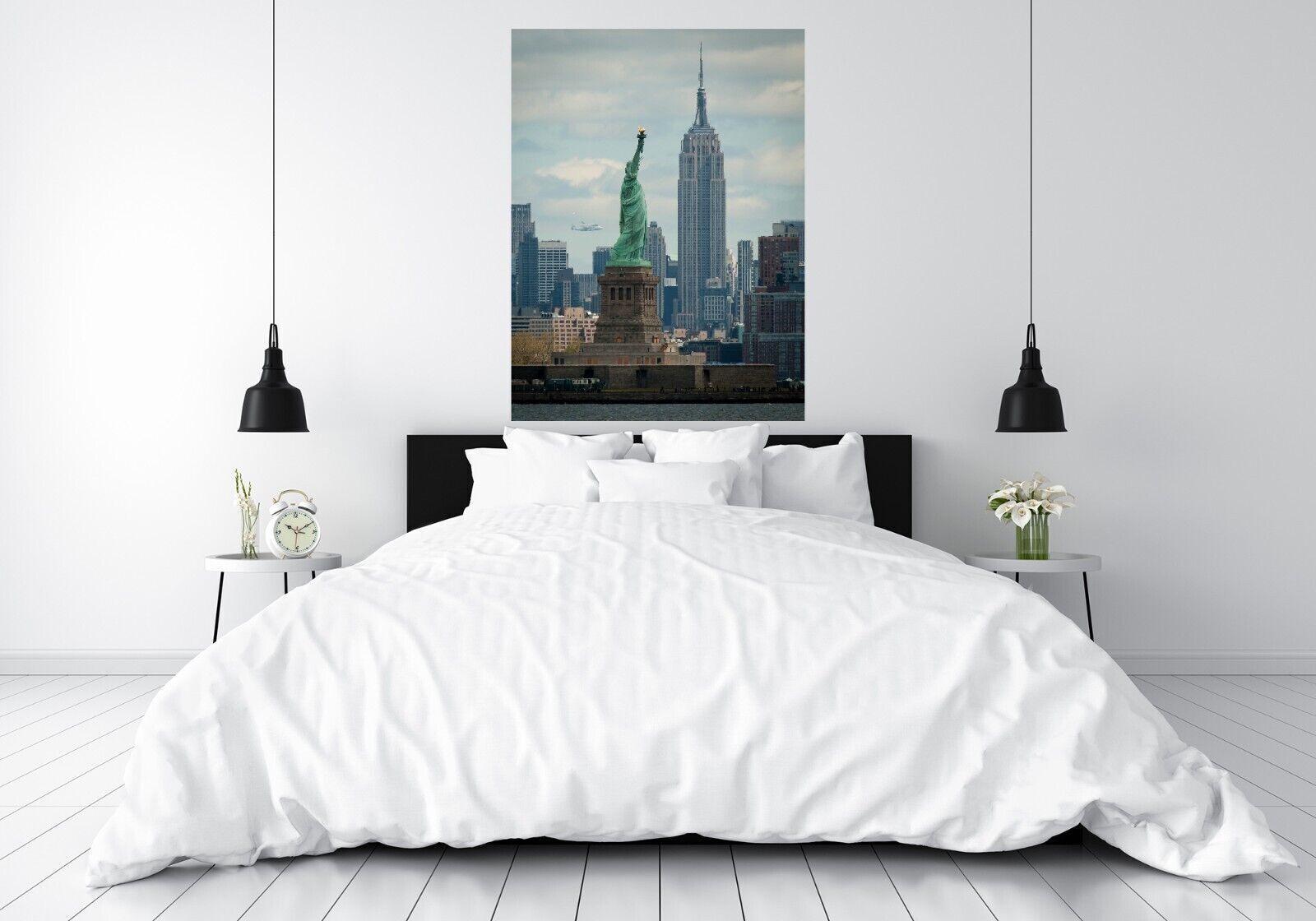 NEW YORK EMPIRE STATE LIBERTY VINTAGE  Canvas Wall Art Picture Print