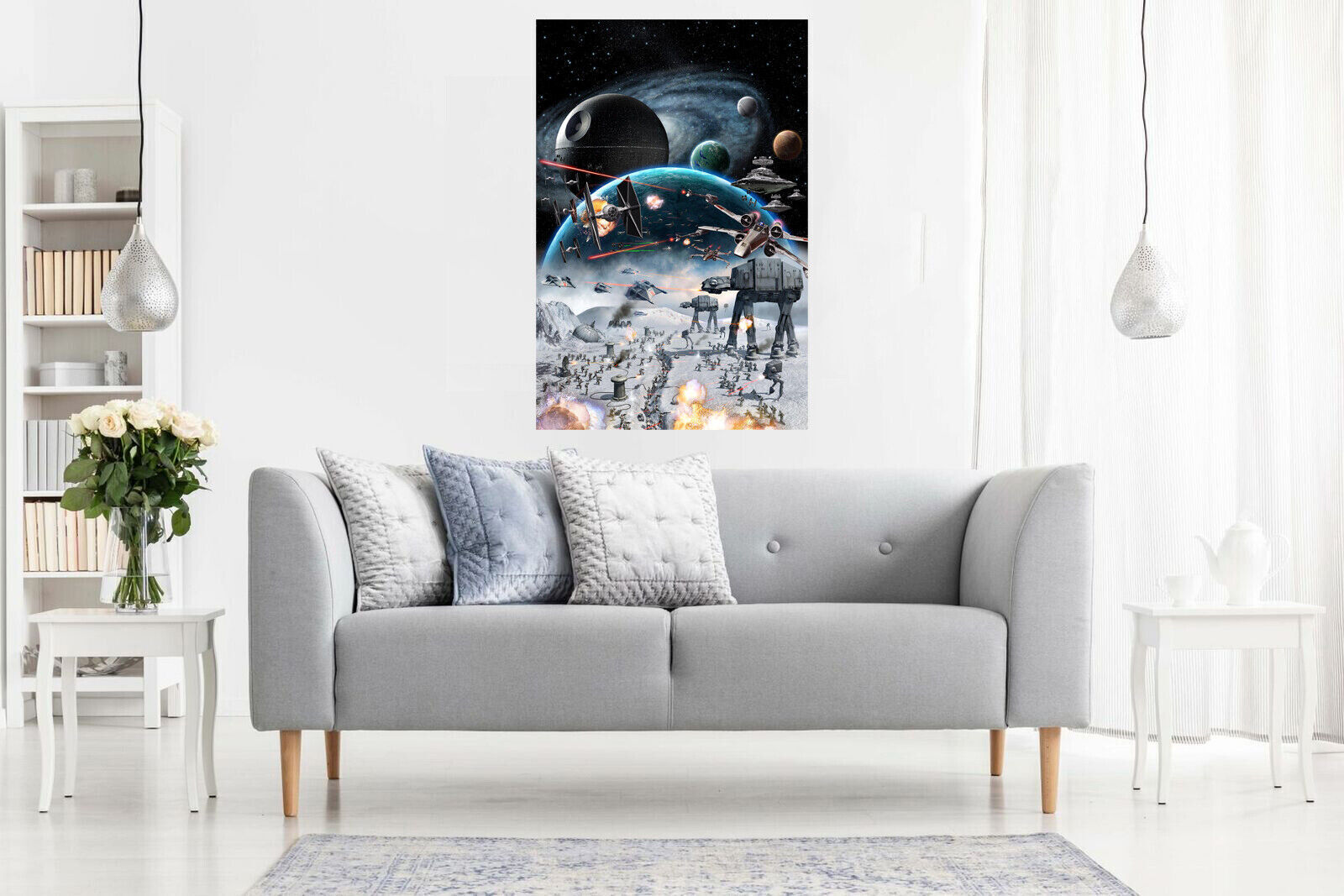 Star Wars Battle CANVAS WALL ART PICTURE PRINT