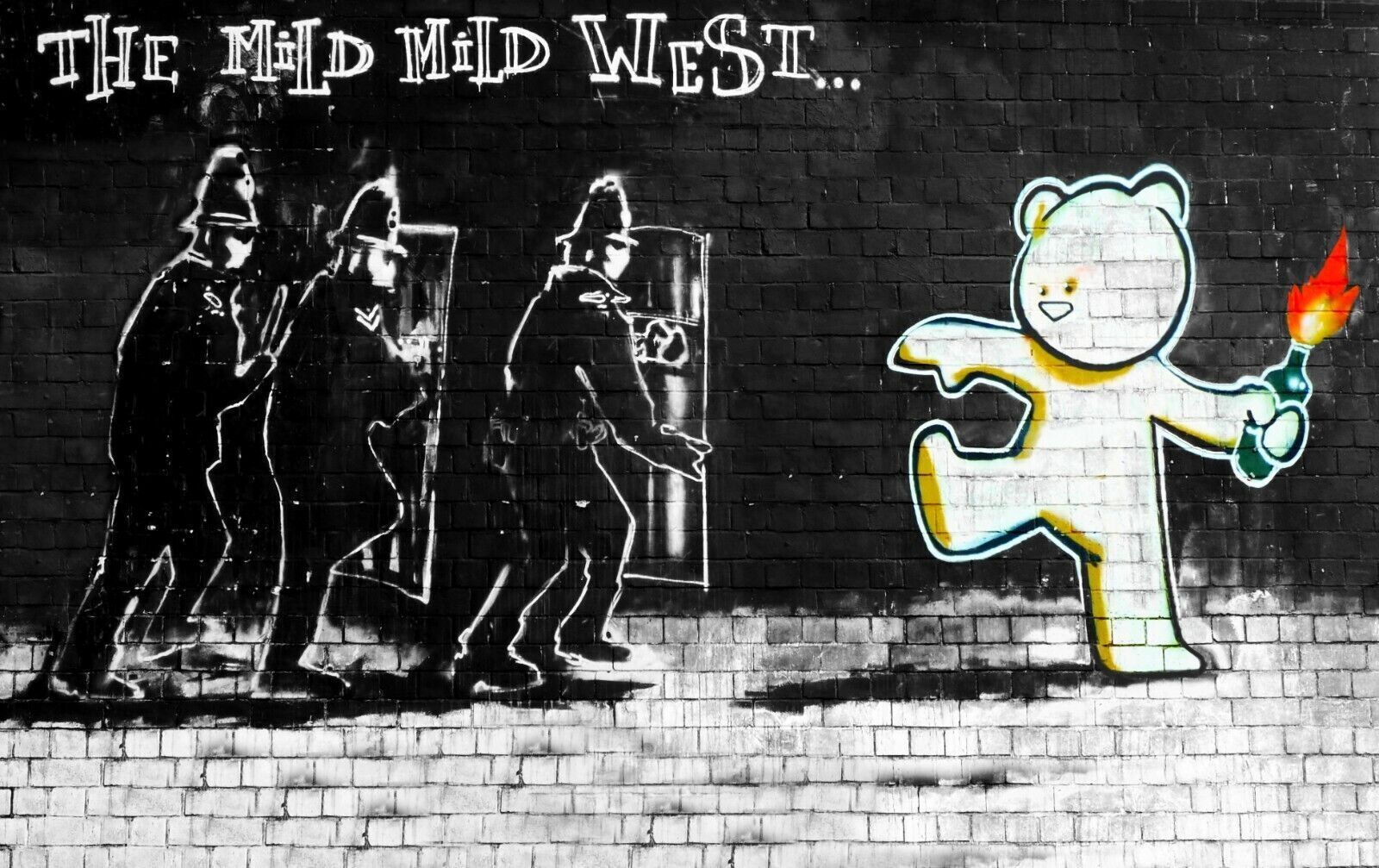 Banksy Mild Mild West Graffiti Canvas Wall Art Picture Print