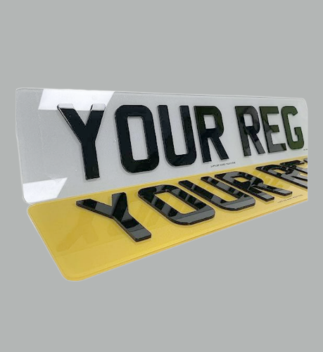 PAIR 100% ROAD/MOT Legal Premium Car 4D Laser Cut Registration Number Plates