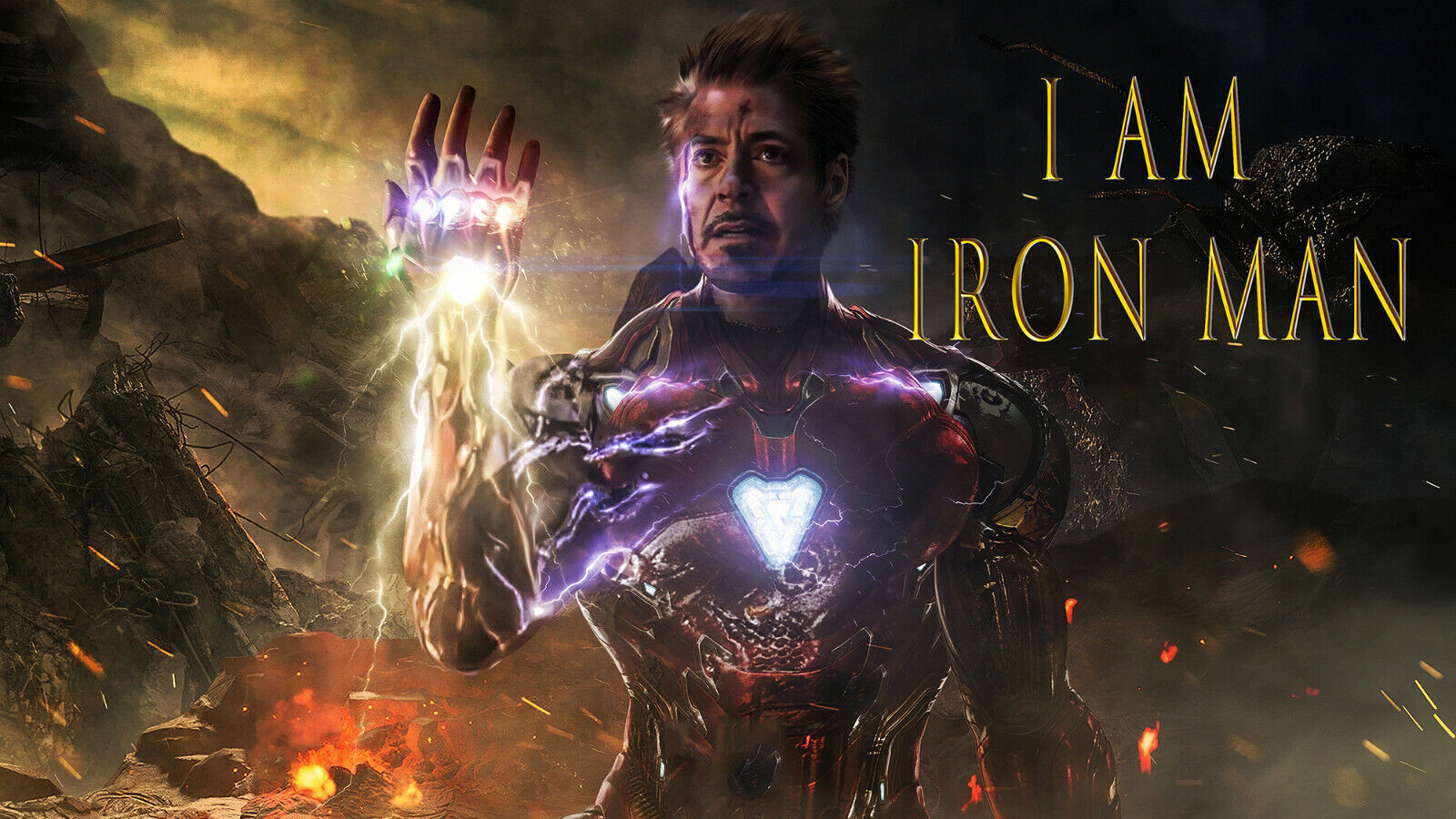 I am Iron Man - Avengers Film CANVAS WALL ART Picture Print Red
