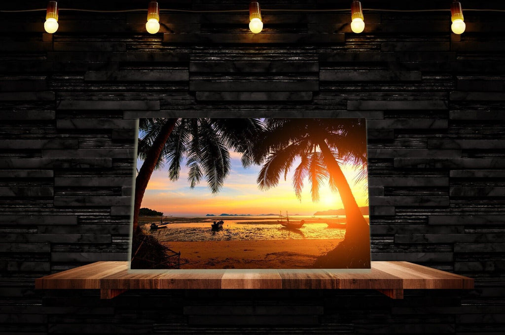 Sunset in Thailand Beach Canvas Wall Art Picture Print