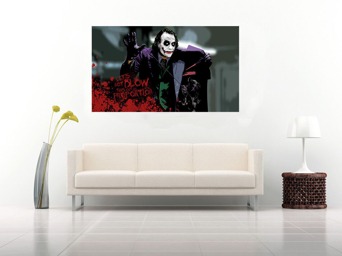 Film Joker 'Blow out of proportion' Quote  CANVAS WALL ART Picture Print, A1, A2
