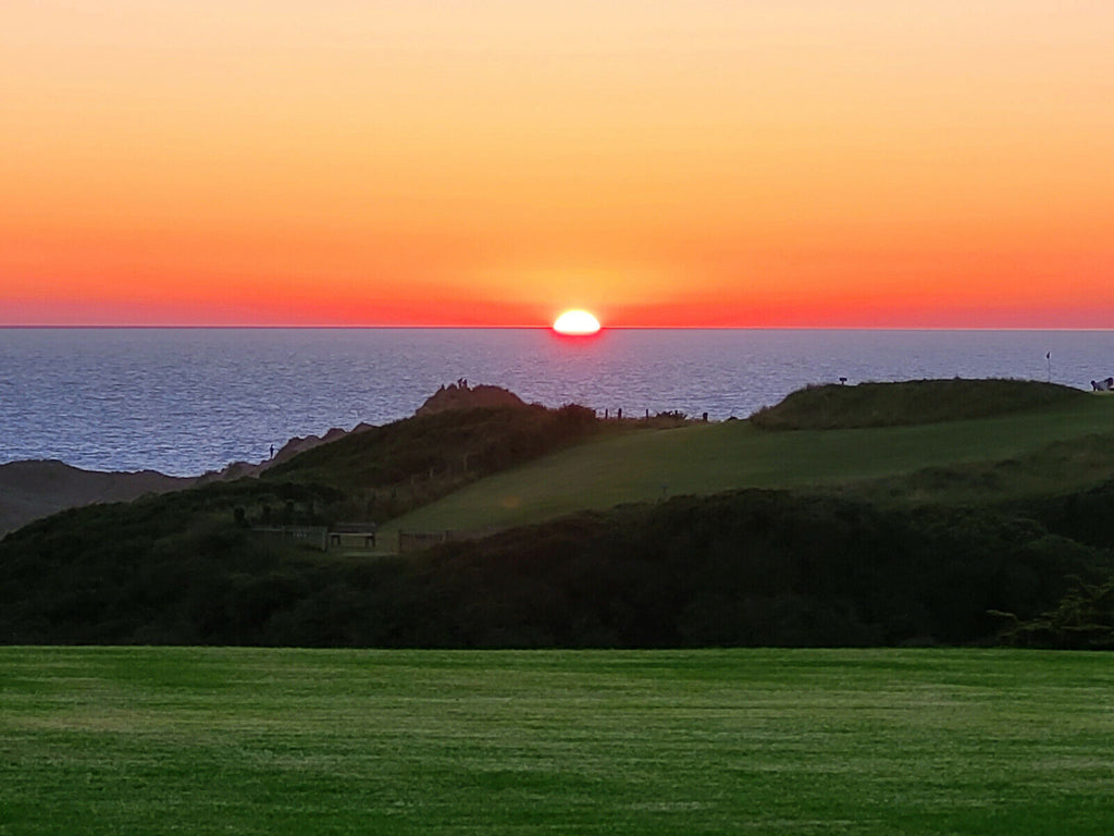 Sunset over Cornwall sea landscape Premium Cotton Canvas Wall Art Picture Print