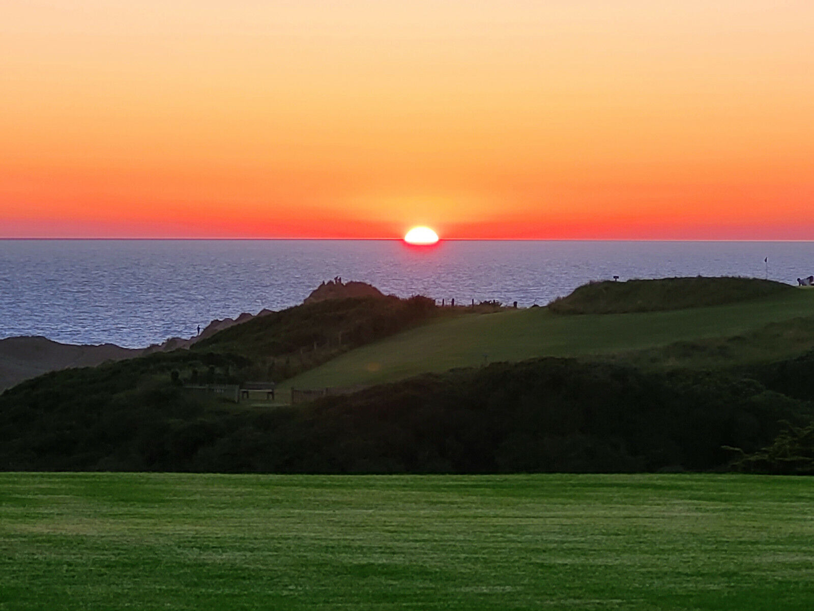Sunset over Cornwall sea landscape Premium Cotton Canvas Wall Art Picture Print