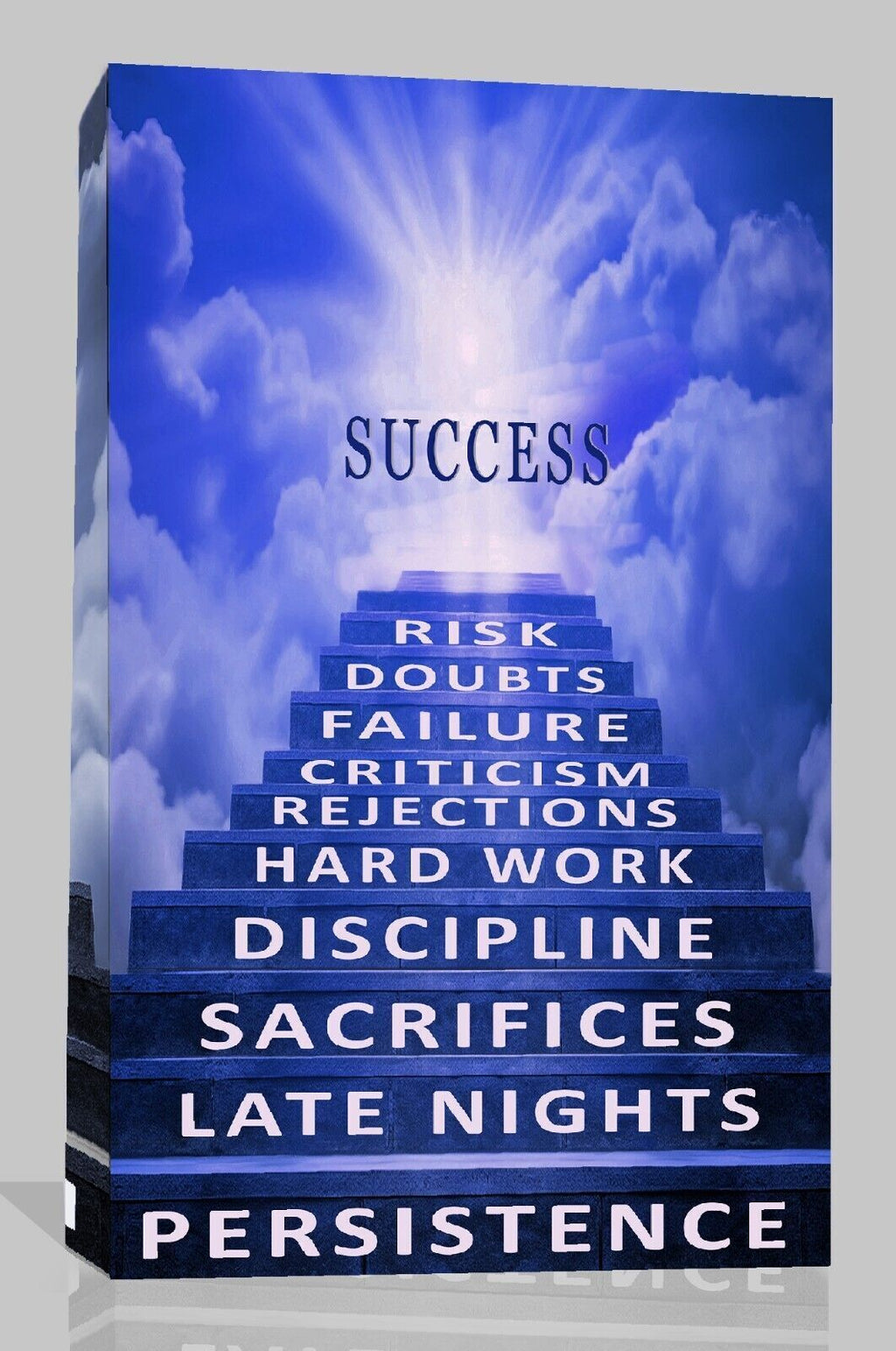 Inspirational Motivation Success Canvas Wall Art Picture Print - Blue