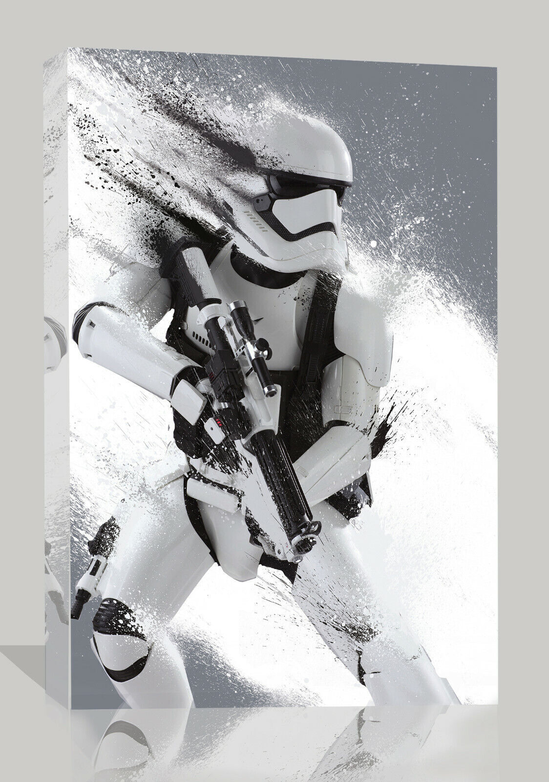 Star Wars Stormtrooper Portrait Black And Whte Canvas Wall Art Picture Print