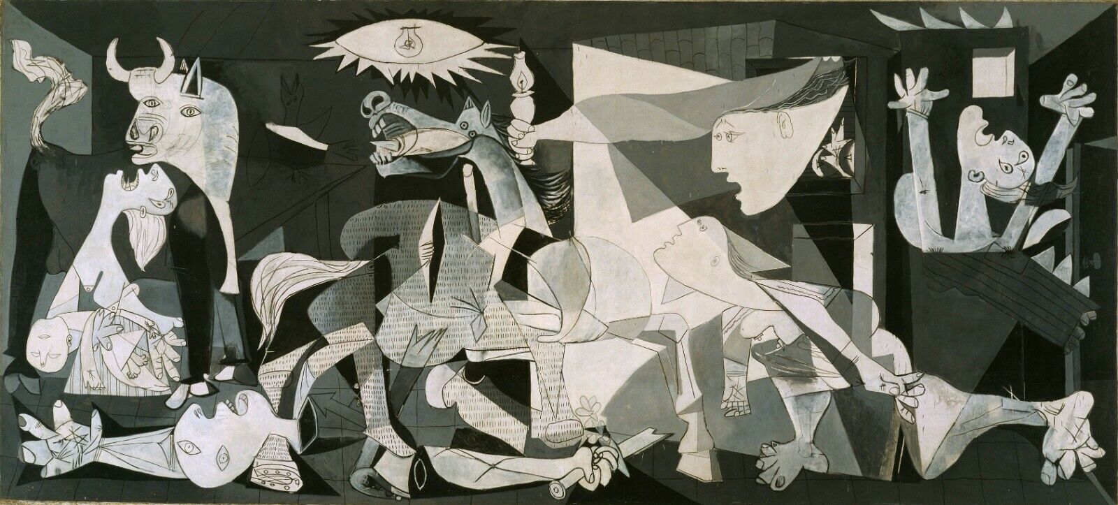 PICASSO GUERNICA  CANVAS WALL ART PICTURE PRINT - BLACK WHITE