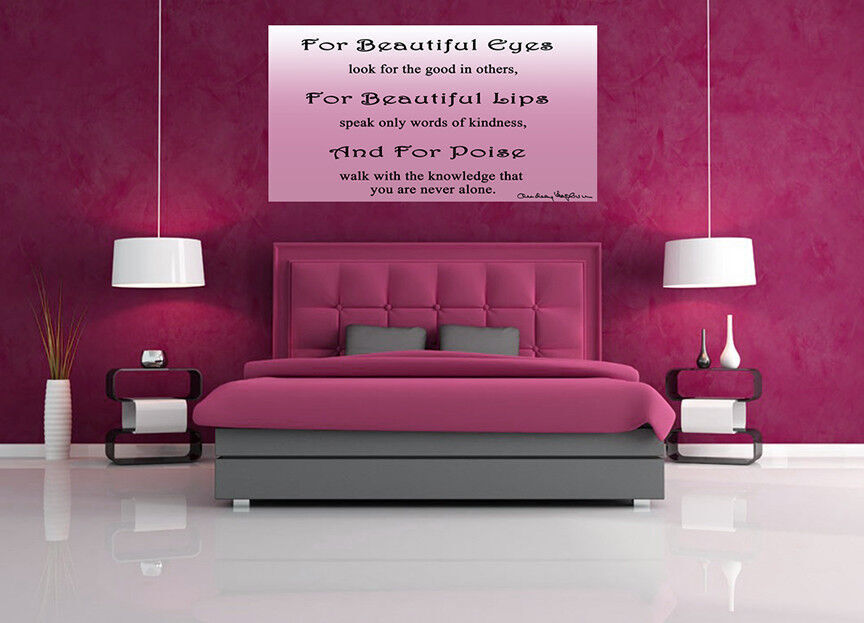 Audrey Hepburn Quote Lilac Canvas Wall Art  Picture - 100% cotton - A1, A2, A0