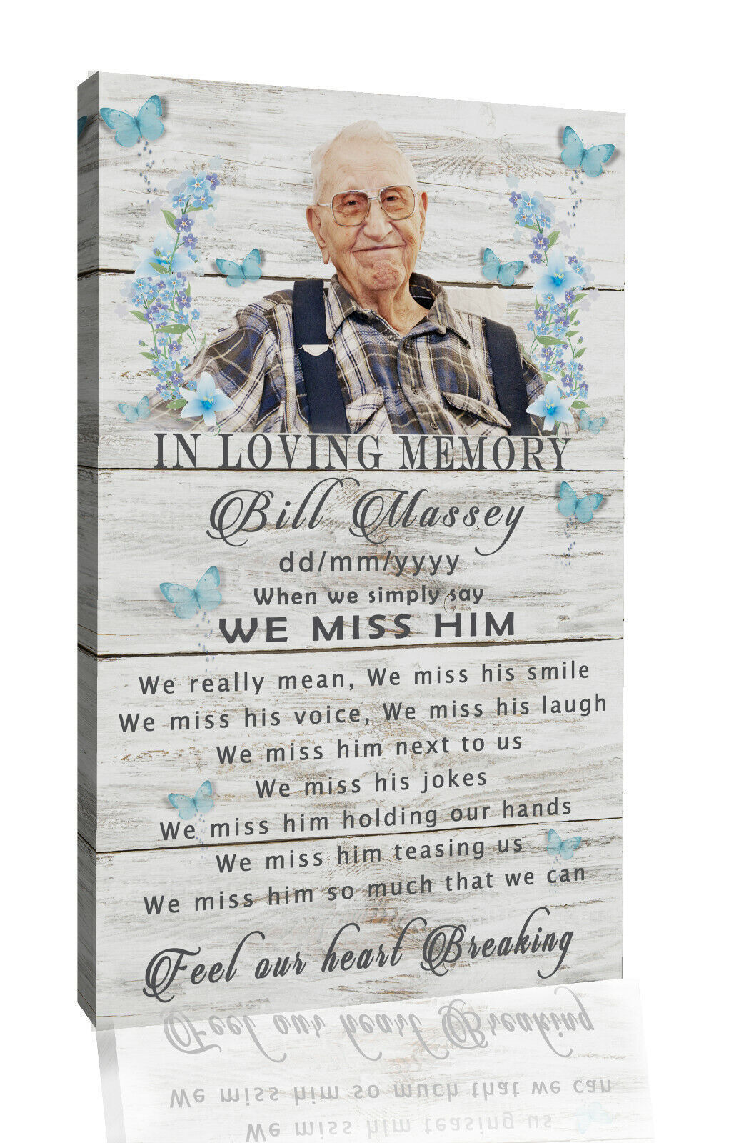 Personalised Memorial We Miss Him Poem CANVAS WALL ART Picture Print  All sizes