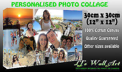 Your Personal Personalised Photos on a Collage /Montage Canvas Print - 12" x 12"