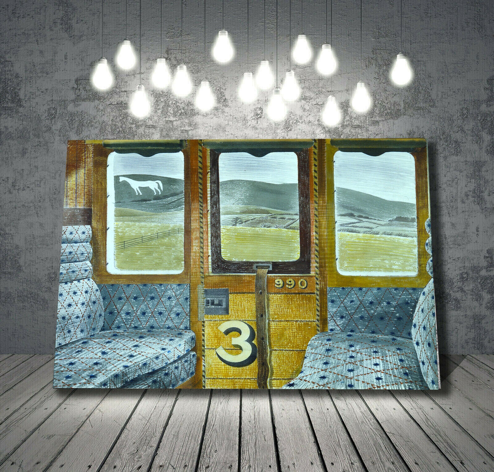 Eric Ravilious Train Landscape Canvas Wall Art Picture