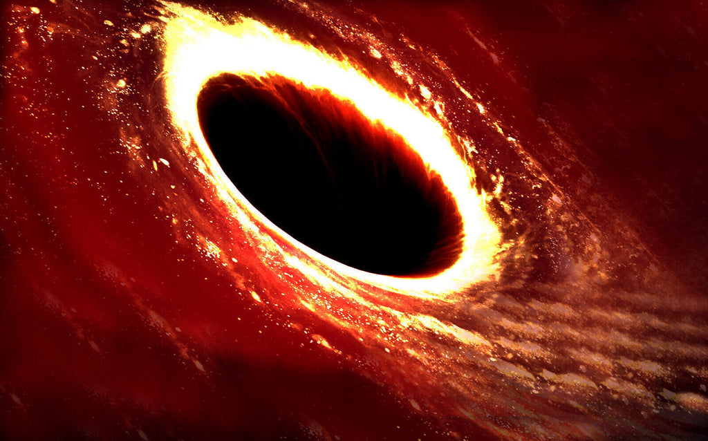 Red Tones Black Hole Abstract CANVAS WALL ART Picture Print, A1, A2 all sizes