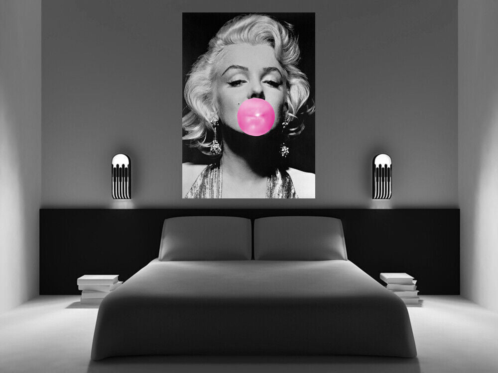 Marilyn Monroe Pink Bubblegum Bubble Gum Canvas Wall Art Print Picture All sizes