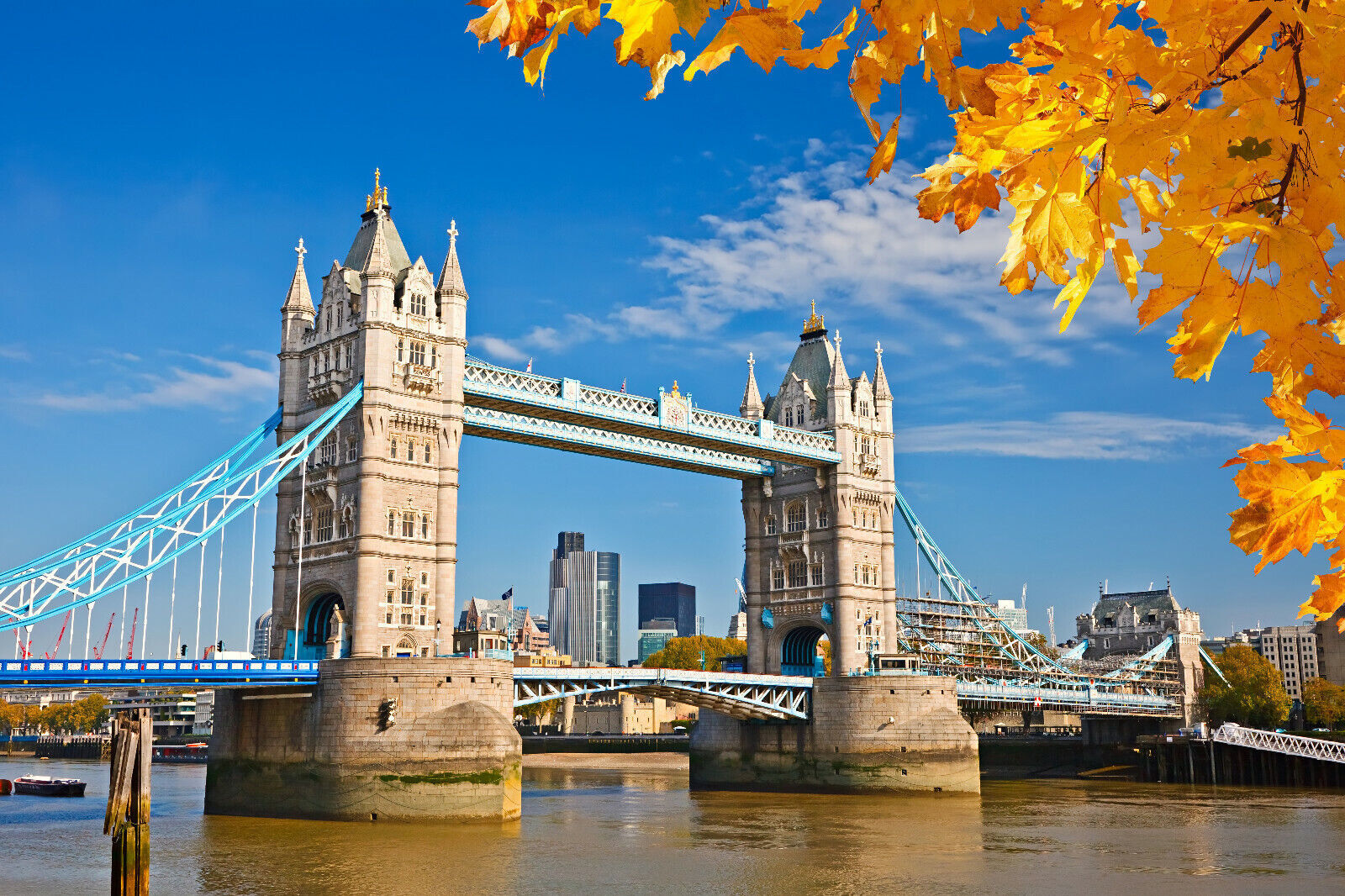 Tower Bridge London in Autumn CANVAS WALL ART Picture Print A4 A1 A2