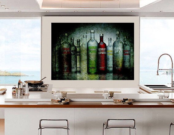 Absolut Vodka bottles Cotton Canvas Kitchen Wall Art Picture Print- A1, A2 sizes
