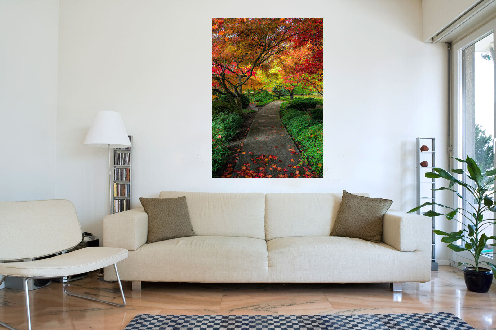 Autumn Trees Walkway Cotton Canvas Wall Art Picture Print- ALL SIZES