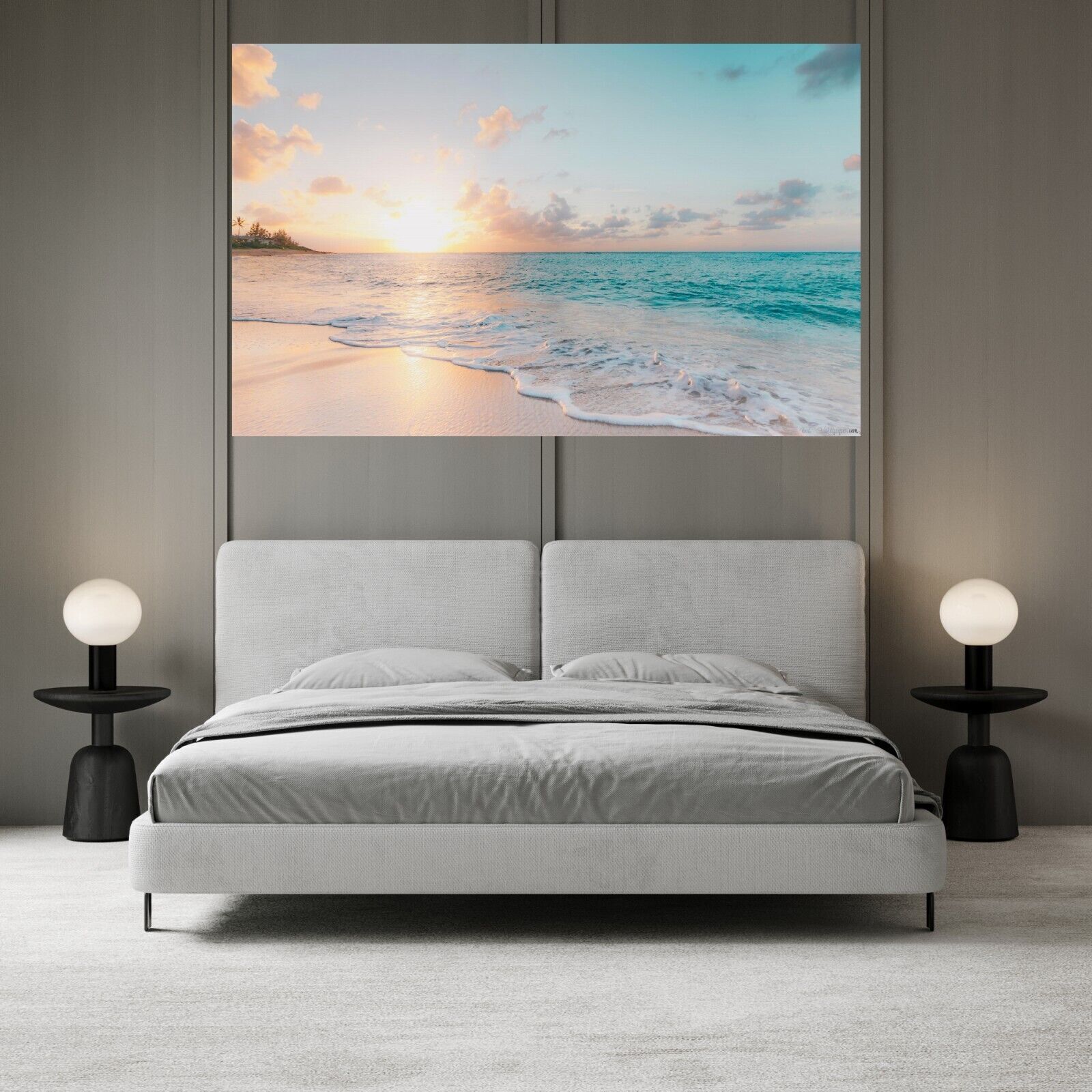 Soft Colours Beach Sky Sunset Seaside Canvas Wall Art Picture Print