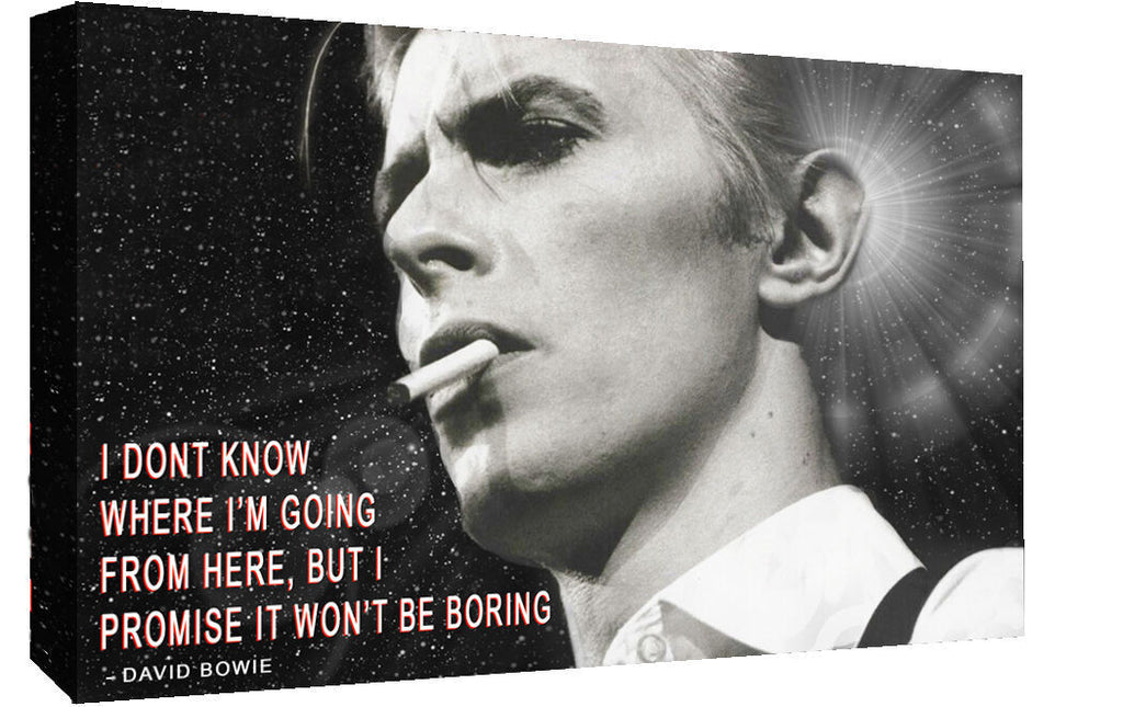 David Bowie I Don't Know Where I'm Going Quote on CANVAS WALL ART Picture Print
