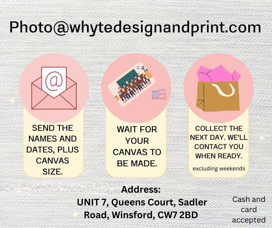 A3 Personal Picture Photo framed on a Box Canvas Wall Art Print 16.5" x 12 "