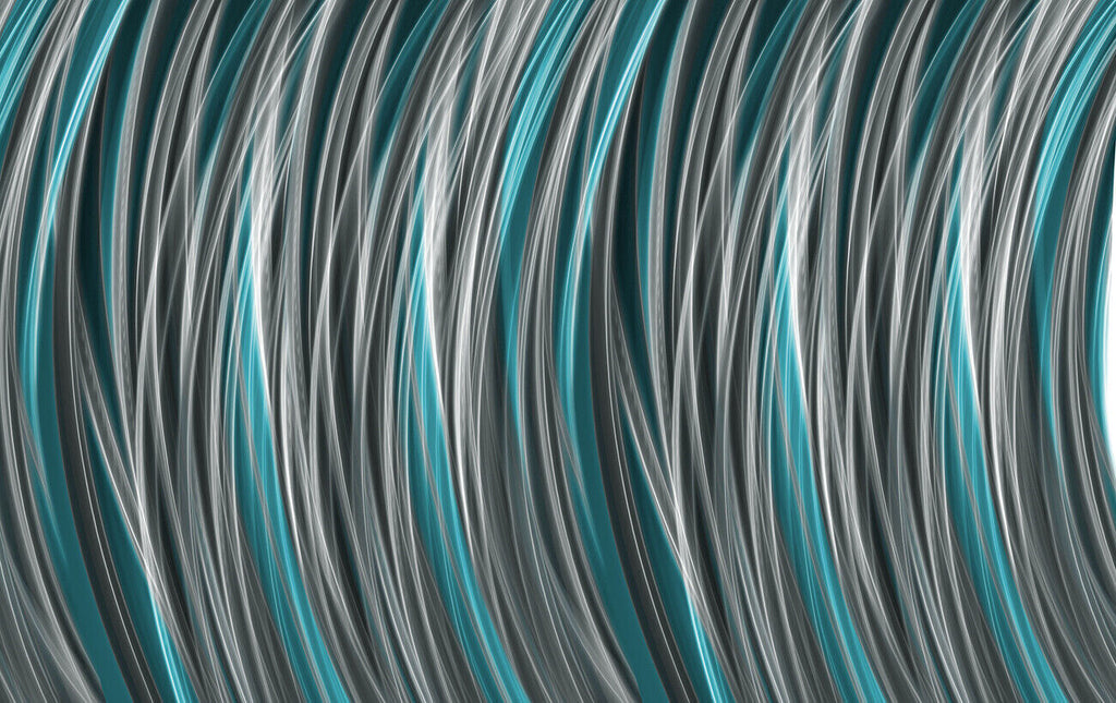 Grey Duck Egg Blue Stripes Modern Abstract Canvas Wall Art Picture Print