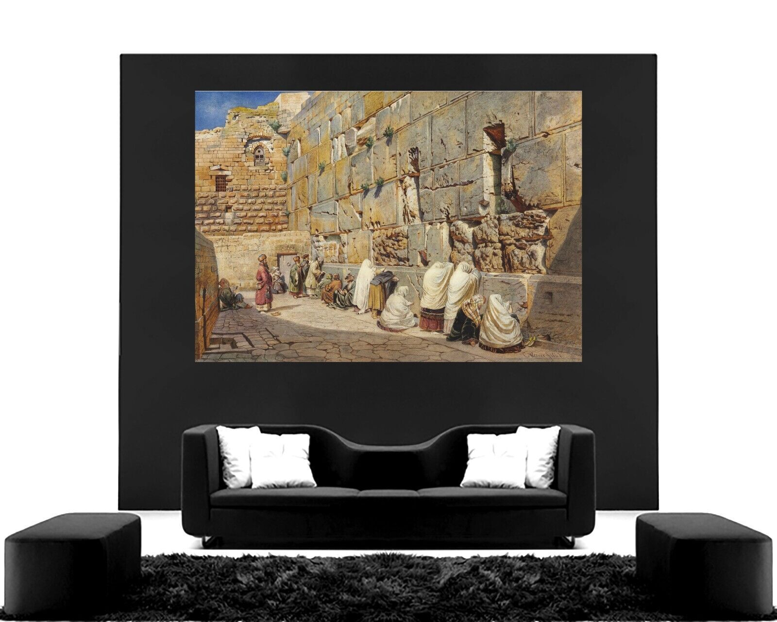 CARL FRIEDRICH HEINRICH WERNER The Wailing Wall, Jerusalem Canvas Wall Art Print