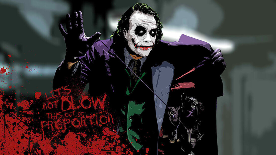 Film Joker 'Blow out of proportion' Quote  CANVAS WALL ART Picture Print, A1, A2
