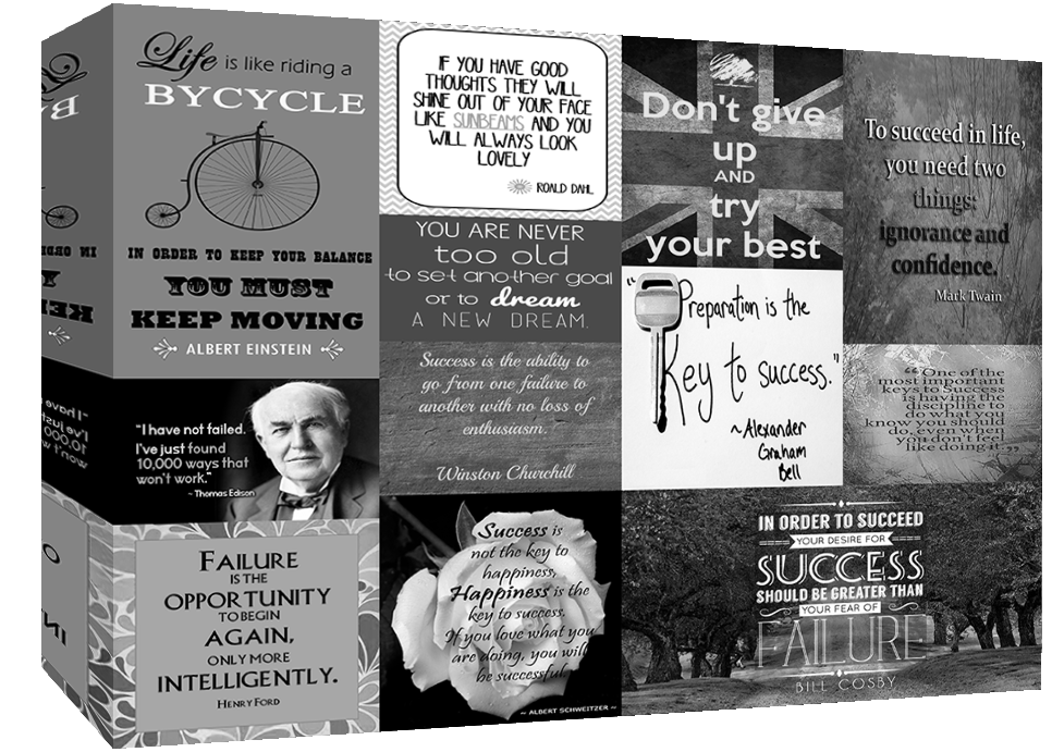 Success in life Quotes Canvas Wall Art  Picture Print Black & White A1, A2, A0