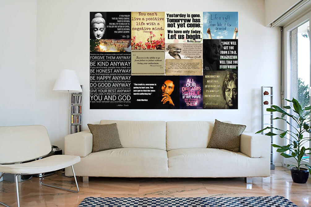 Famous Positivity Quotes Canvas Wall Art Picture Print 100% cotton  A1, A2, A0