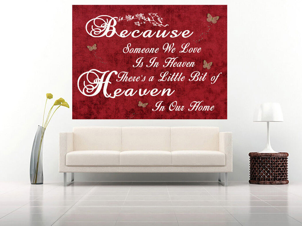 HEAVEN QUOTE - Life - Red Canvas Wall Art Picture Print- ALL SIZES