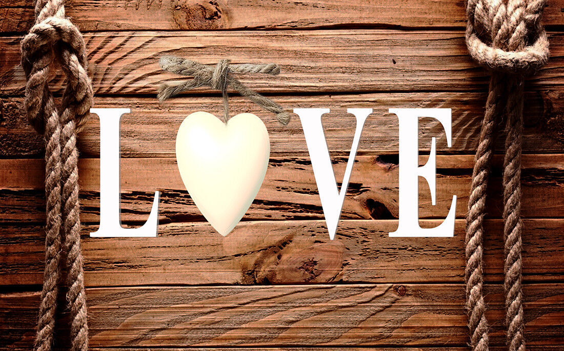 Shabby Chic Love Quote Decoration Framed Canvas Print Wall Art Ready To Hang