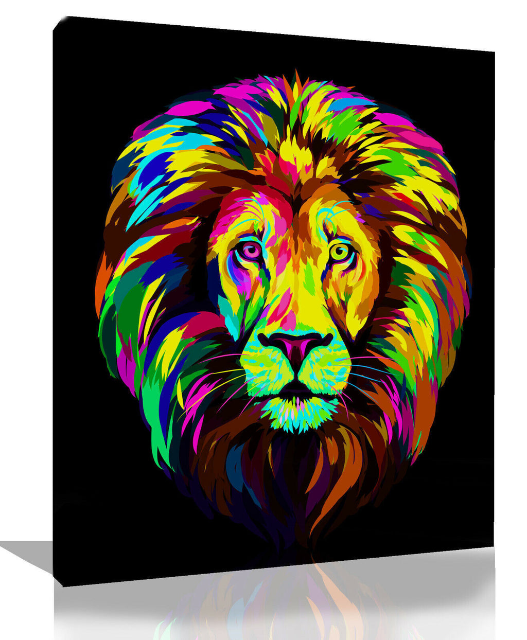 Colourful Lion Animal Abstract Pop Art Canvas Wall Art Picture Print
