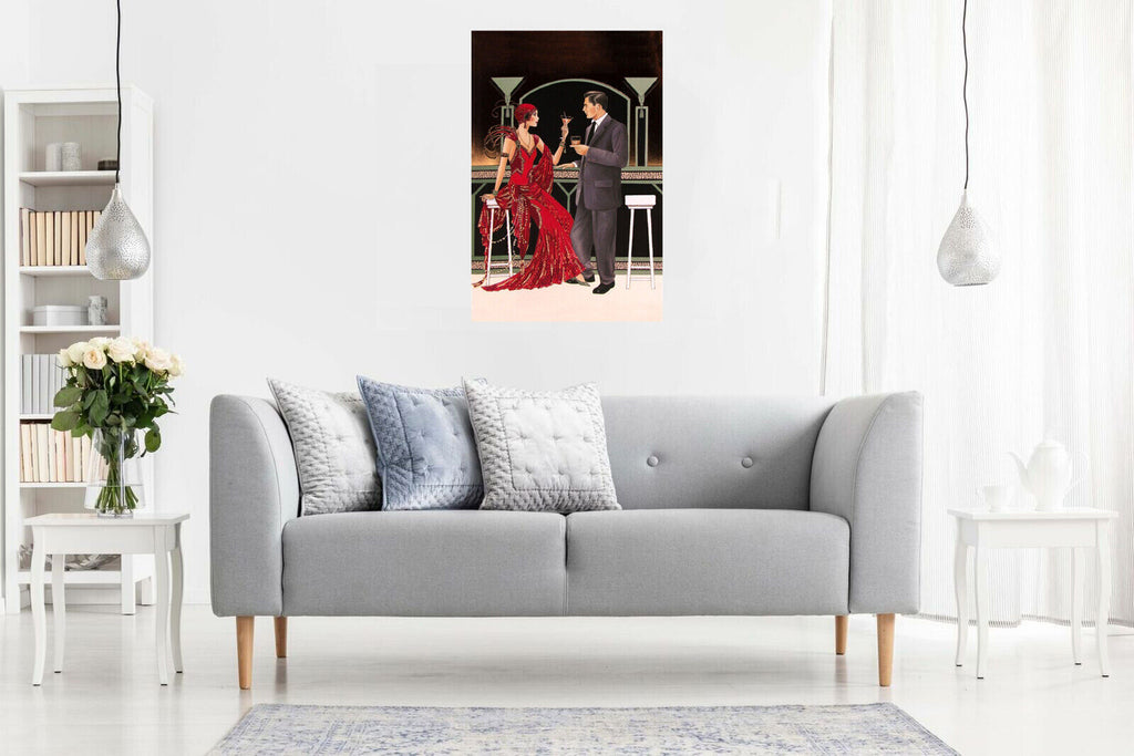 Art Deco Roaring 1920's Couple Canvas Wall Art Picture Print