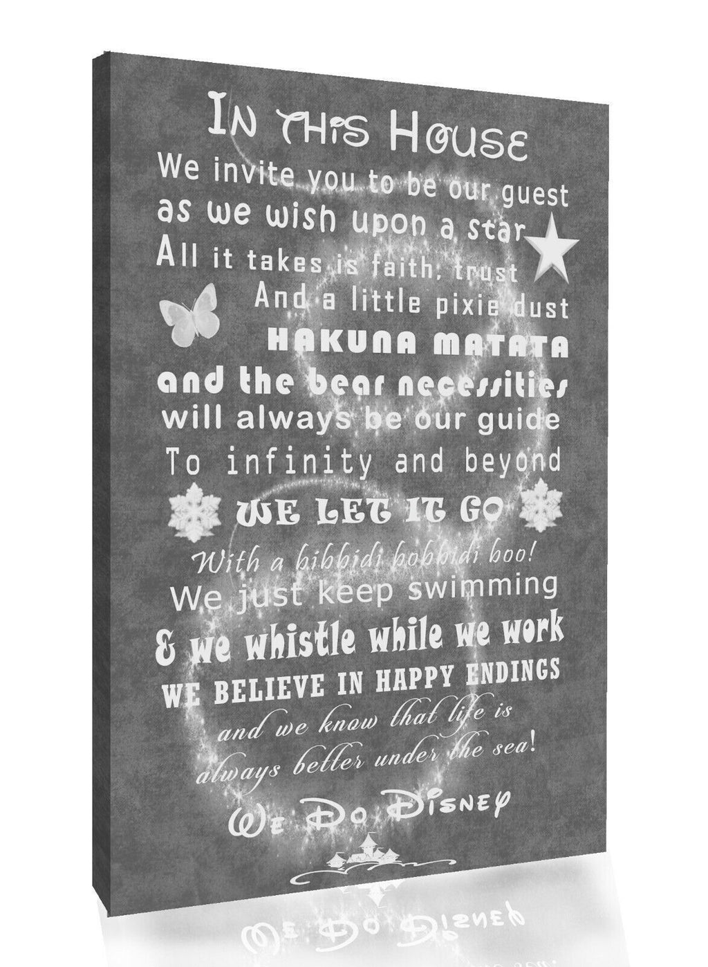 We Do Disney Guest Quote on CANVAS WALL ART Picture Print - Grey A0, A1, A2, A4