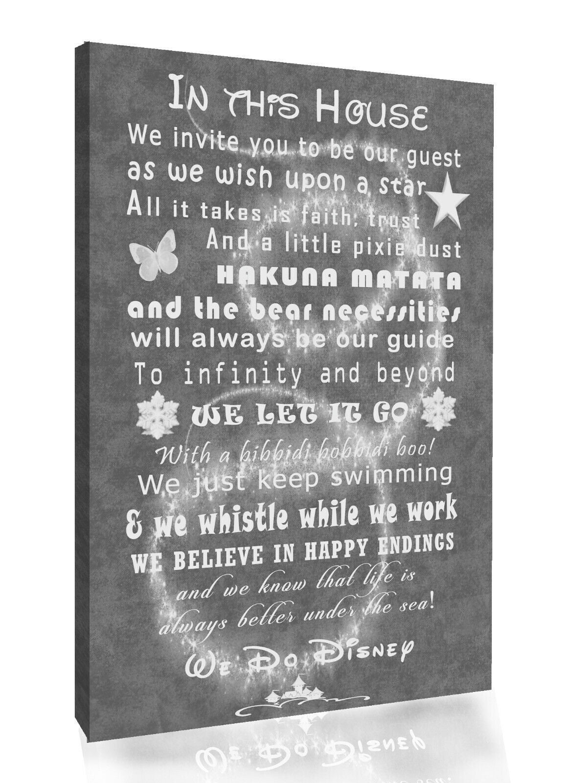 We Do Disney Guest Quote on CANVAS WALL ART Picture Print - Grey A0, A1, A2, A4