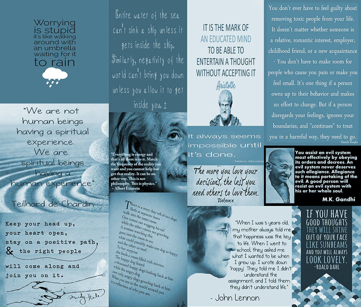 Duck Egg Blue Famous Quotes Canvas Wall Art Picture 100% cotton-A1, A2, A0 sizes