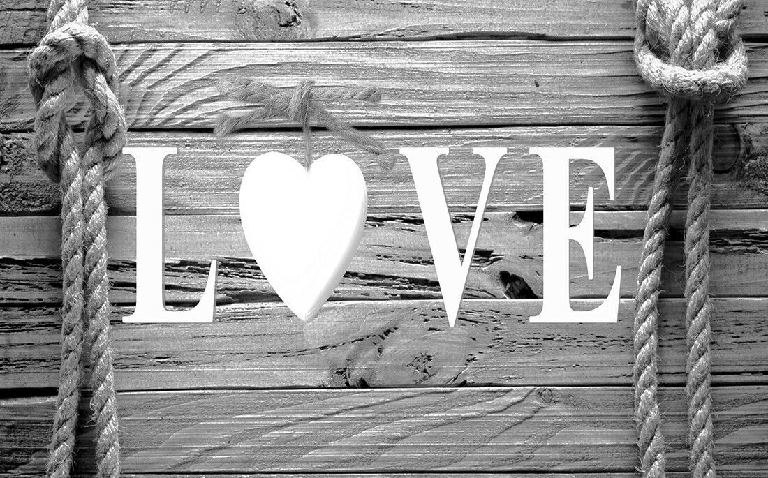 Shabby Chic Love Quote Decoration Framed Canvas Print Wall Art Ready To Hang