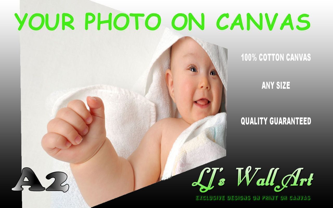 A2 Personal Photo Picture on a Box Canvas Wall Art -24" x 16 " - DEEP FRAMED