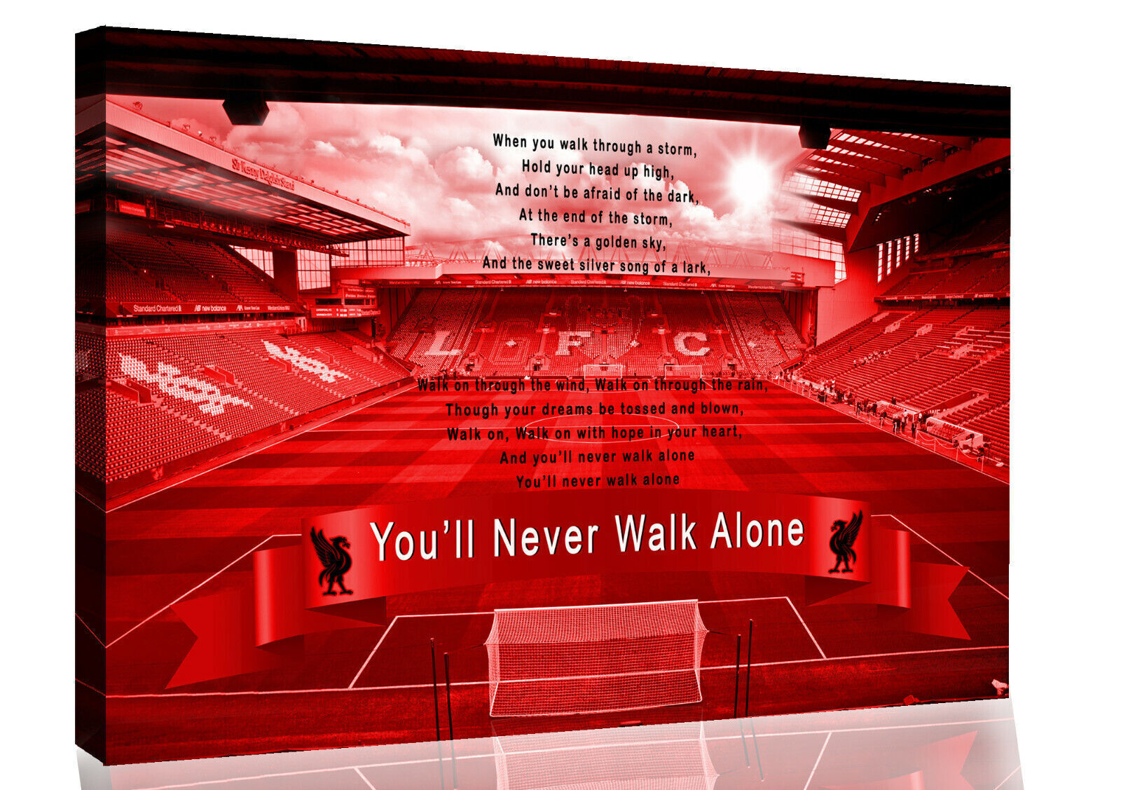 Liverpool Anfield You'll Never Walk Alone CANVAS WALL ART Picture Print Red