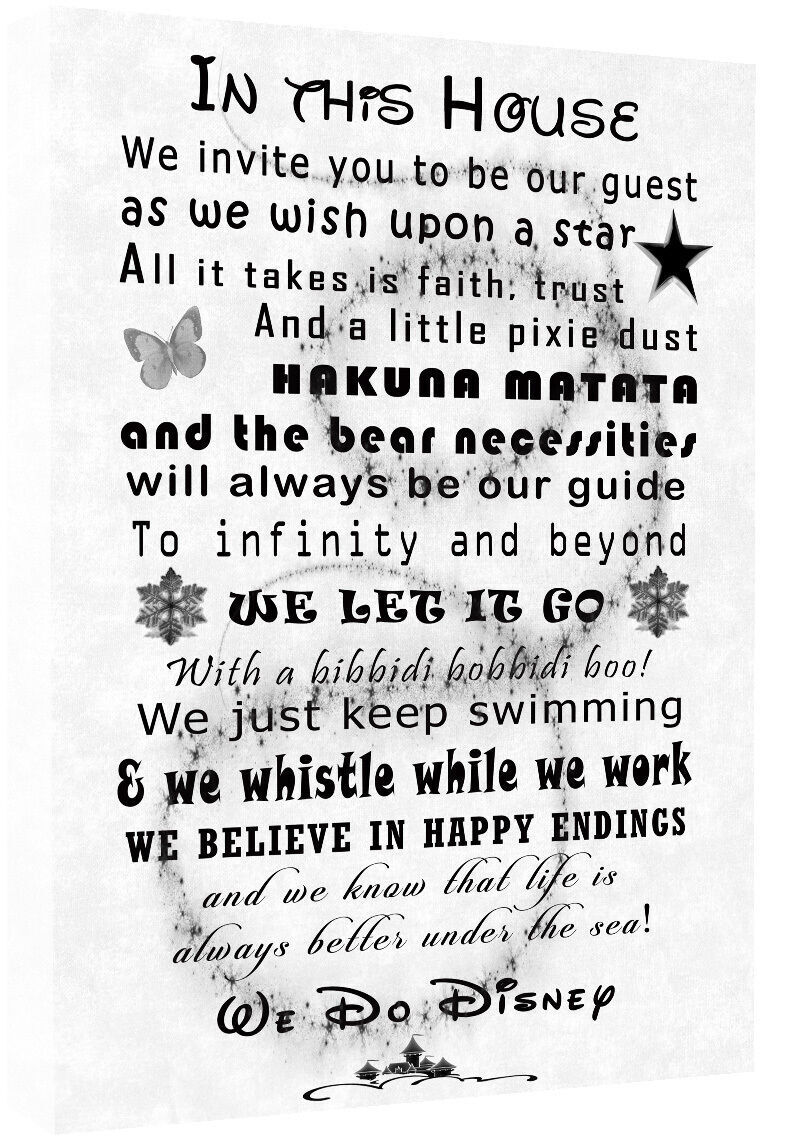 We Do Disney Guest Quote on CANVAS WALL ART Picture Print - White A0, A1, A2, A4