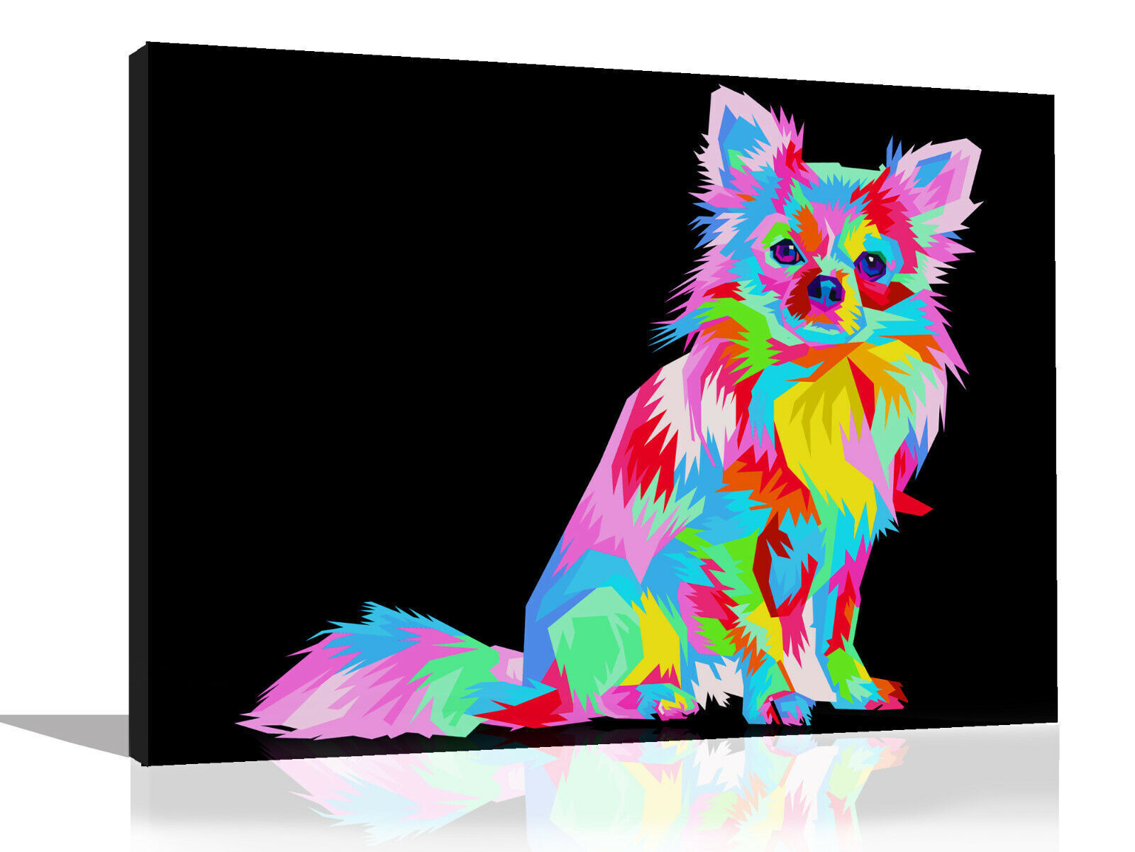 Colourful Chihuahua Dog Abstract Pop Art Canvas Wall Art Picture Print