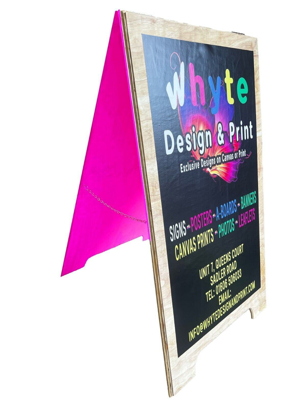 Wooden Wood A-Board Pavement Shop Sign Designed and Printed - Varnished/treated