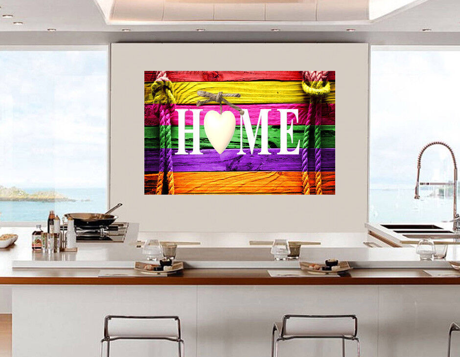 Shabby Chic Home Quote Decoration Framed Canvas Print Wall Art Ready To Hang