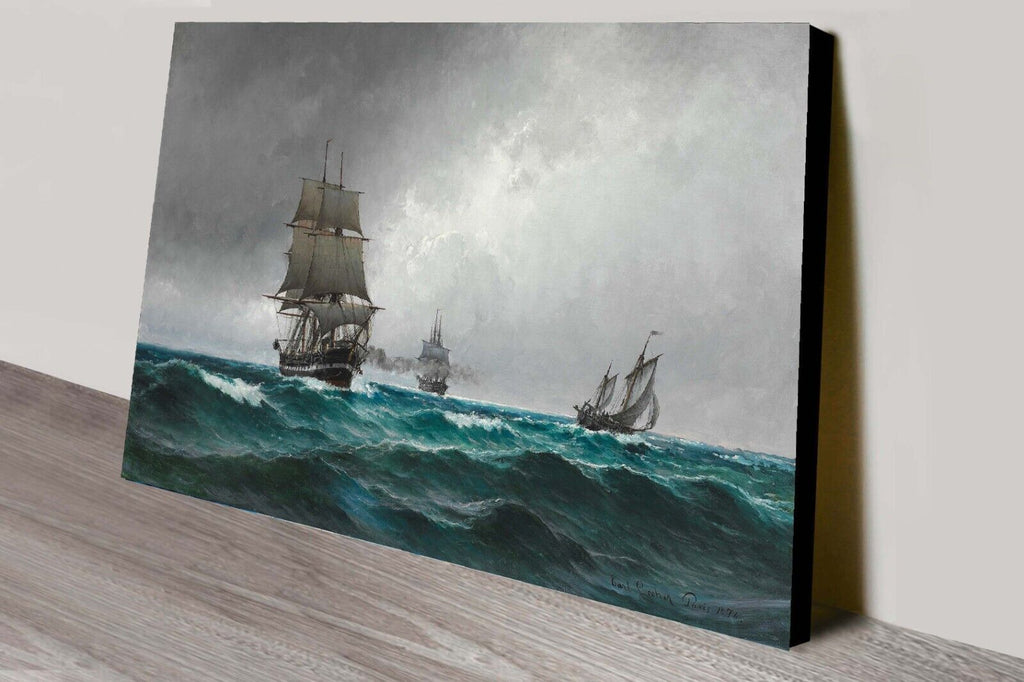 CARL LOCHER QUIET EVENING IN THE NORTH SEA painting canvas wall art print