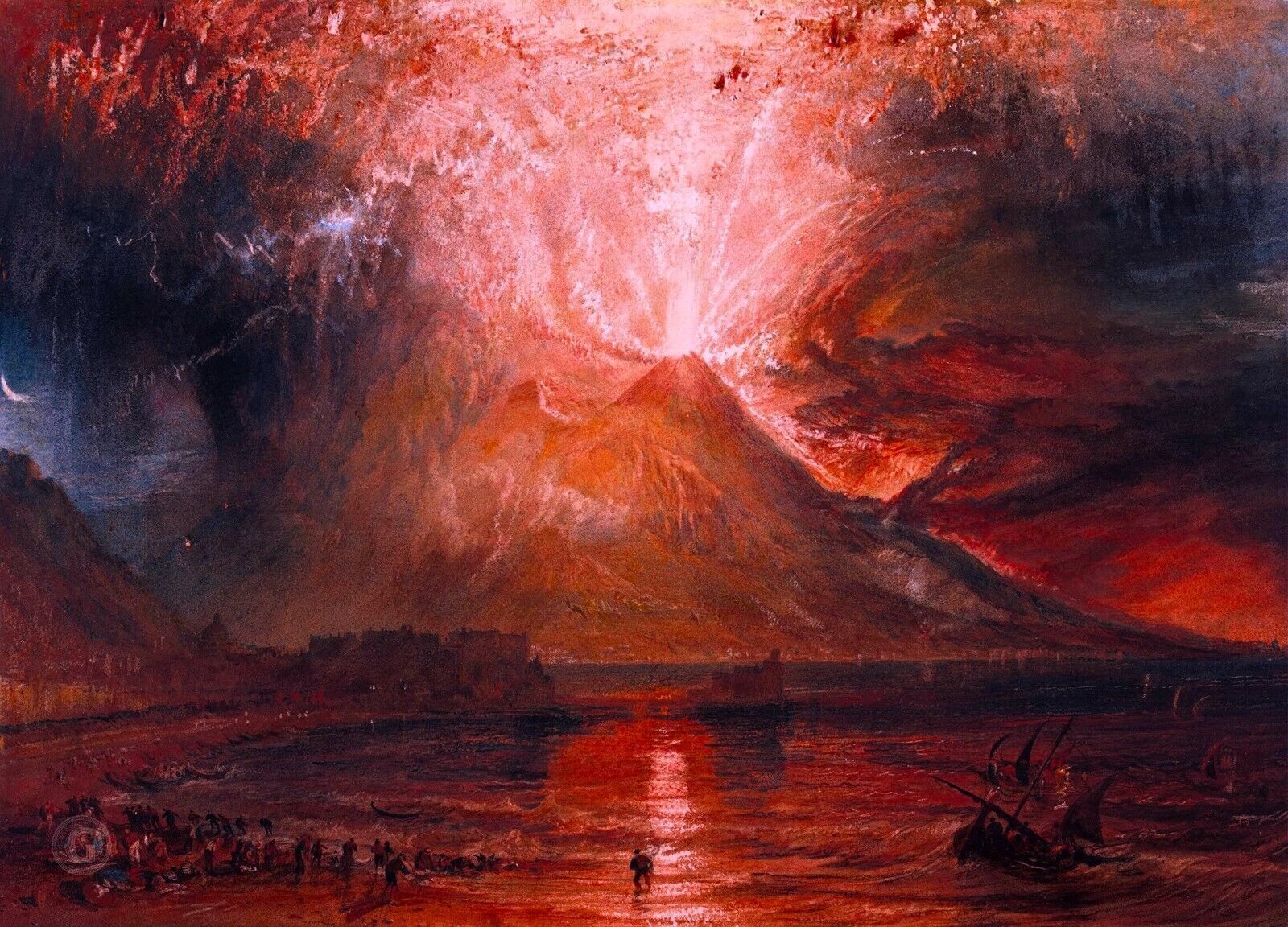 Vesuvius in Eruption PAINTING -CANVAS WALL ARTWORK PICTURE PRINT