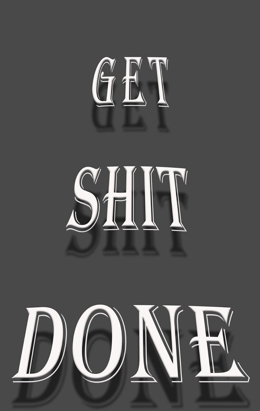 Inspirational Motivational Get It Done Grey Canvas Quote Wall Art Print
