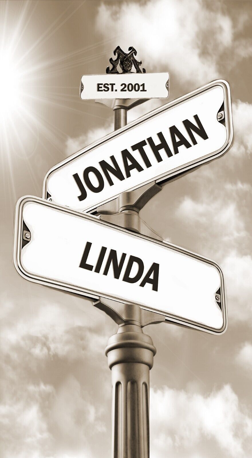 Personalized Couples Names Wedding Date Street Sign Canvas Wall Art Print