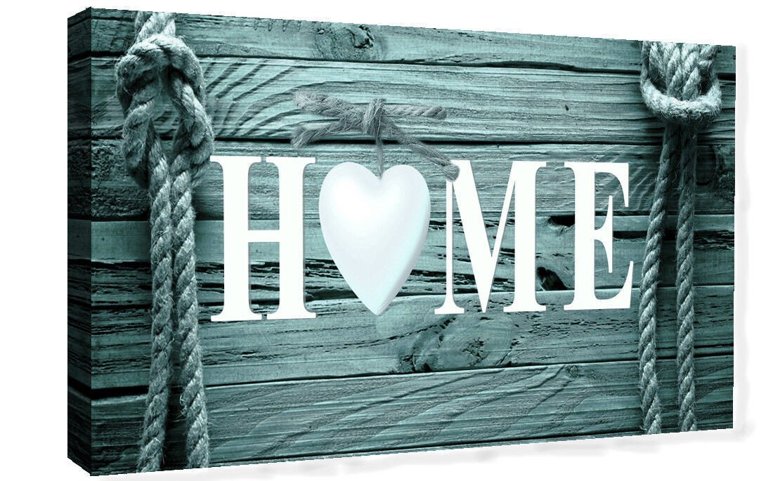 Shabby Chic Home Quote Decoration Framed Canvas Print Wall Art Ready To Hang