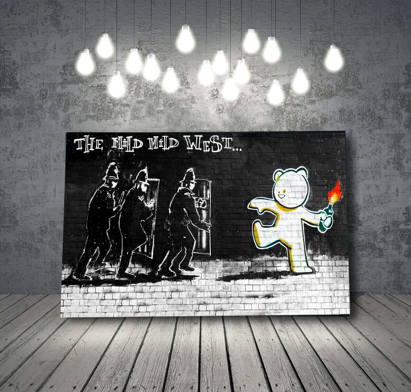 Banksy Mild Mild West Graffiti Canvas Wall Art Picture Print