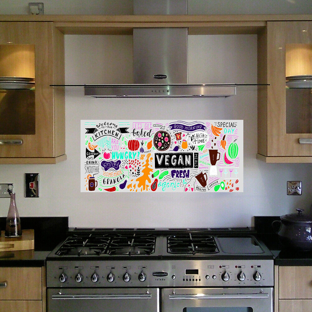 Kitchen Food Typography Words Panoramic Canvas Wall Art Picture Print